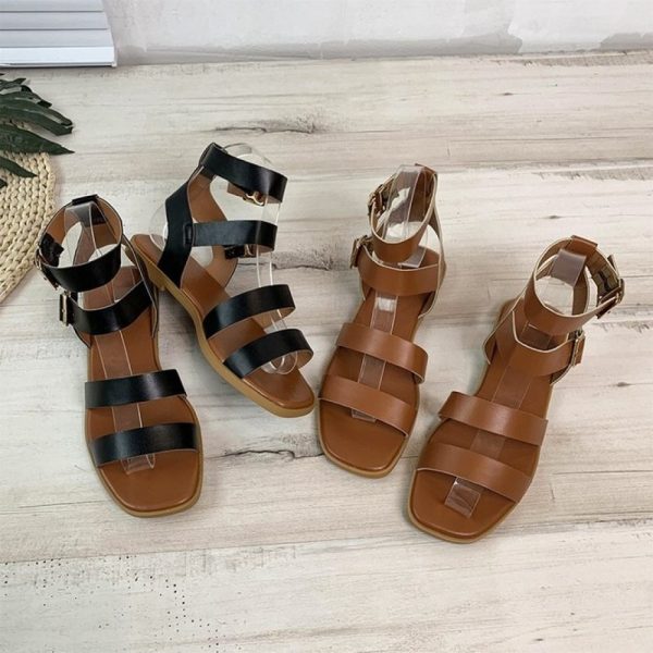 Casual Plain Strappy Sandals - Image 9