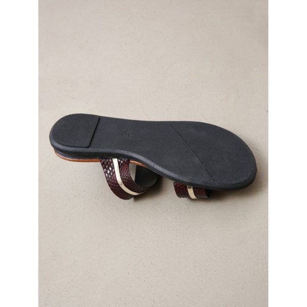 Gold Stitching Stripe Casual Sandals - Image 6
