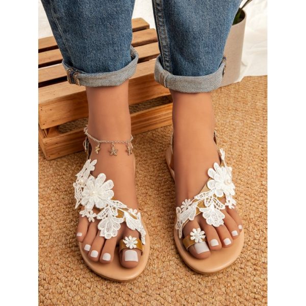 Women's Lace Romantic Flower Decorative Summer Wedding Sandals - Image 13