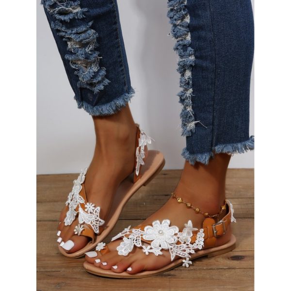 Women's Lace Romantic Flower Decorative Summer Wedding Sandals - Image 14