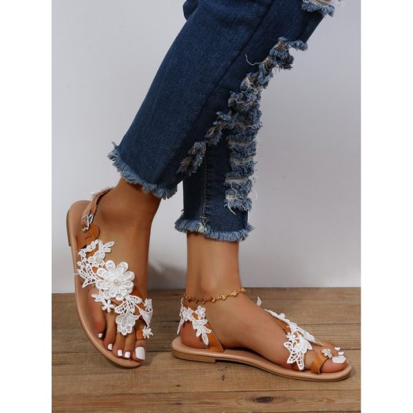 Women's Lace Romantic Flower Decorative Summer Wedding Sandals - Image 16