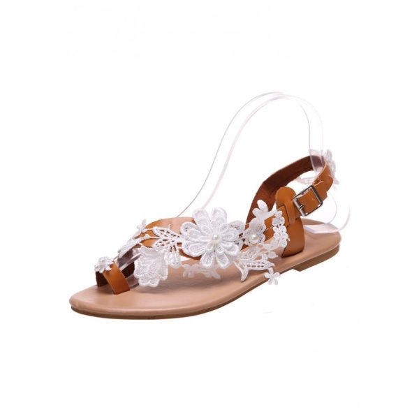 Women's Lace Romantic Flower Decorative Summer Wedding Sandals - Image 20