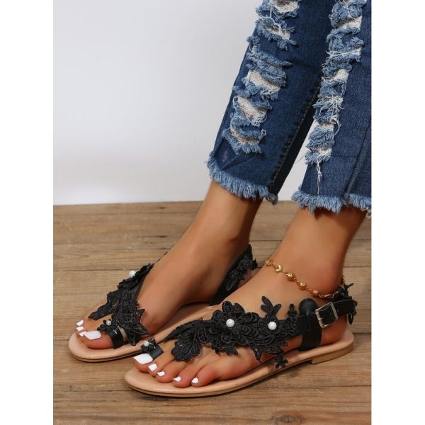 Women's Lace Romantic Flower Decorative Summer Wedding Sandals - Image 24