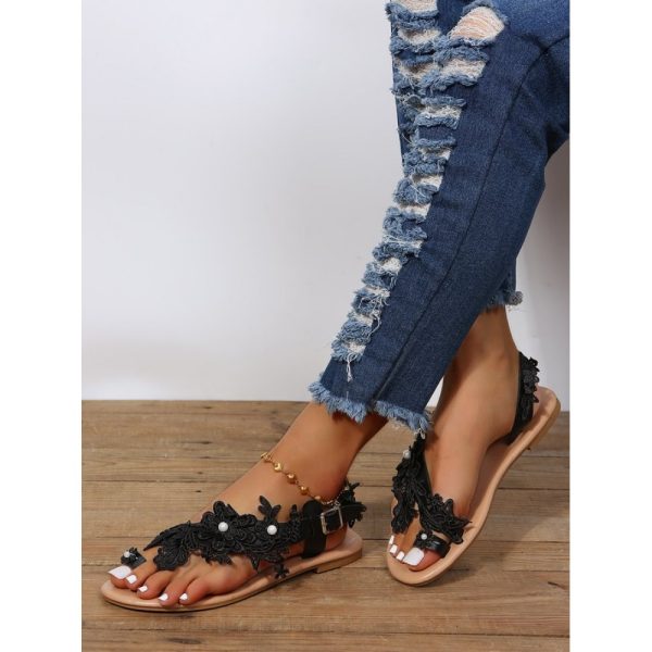 Women's Lace Romantic Flower Decorative Summer Wedding Sandals - Image 25