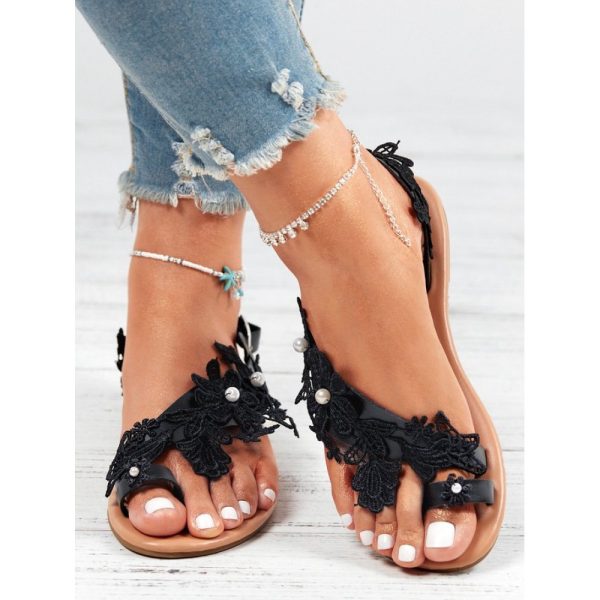 Women's Lace Romantic Flower Decorative Summer Wedding Sandals - Image 27