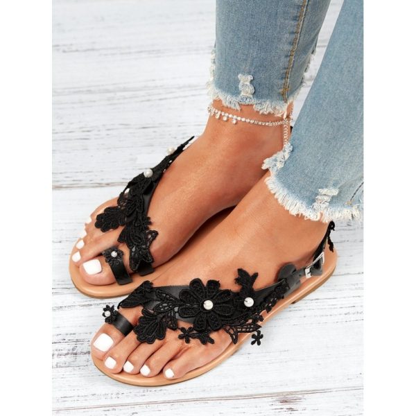 Women's Lace Romantic Flower Decorative Summer Wedding Sandals - Image 29