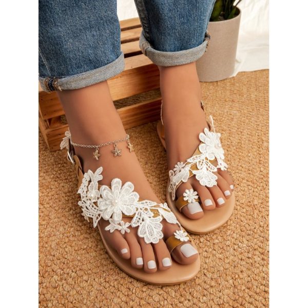 Women's Lace Romantic Flower Decorative Summer Wedding Sandals - Image 10