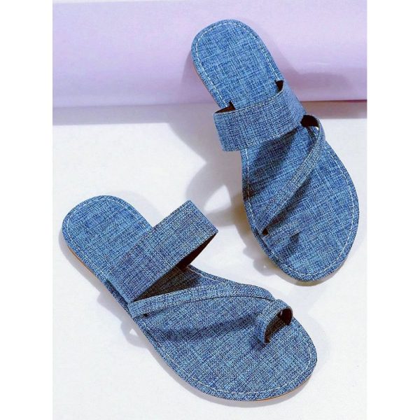 Casual Denim To Ring Slide Sandals - Image 4