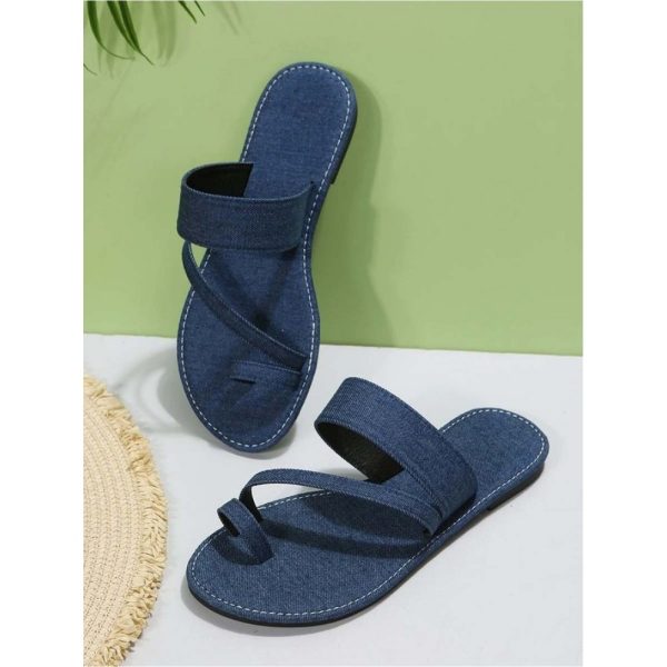 Casual Denim To Ring Slide Sandals - Image 9