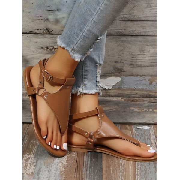 Summer Comfort Retro Stripe Flat Sandals - Image 3