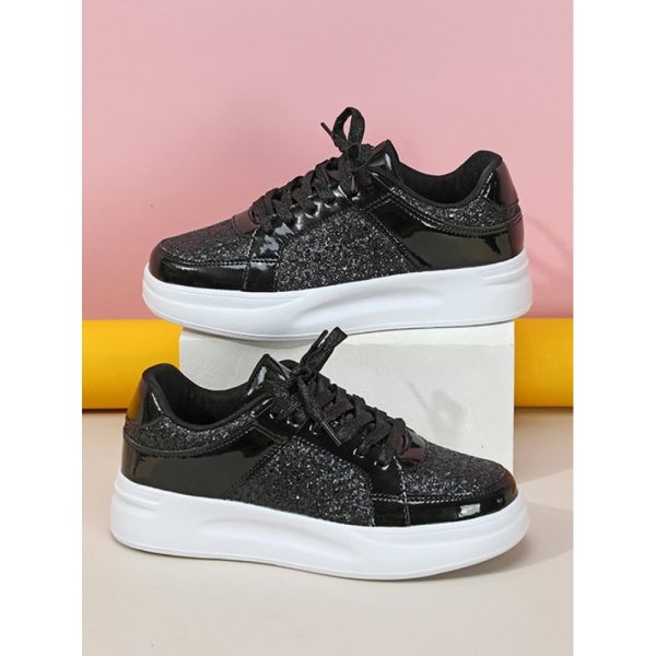 Street Plain Non-Slip Lace-Up Flat Heel Skate Shoes Split Joint - Image 14