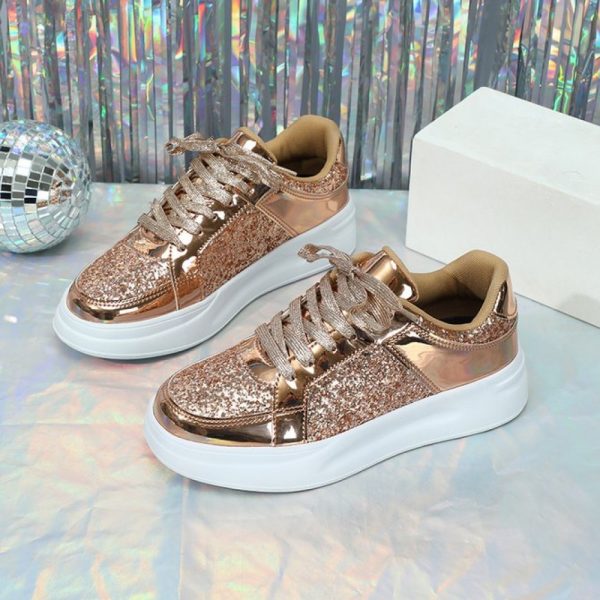 Street Plain Non-Slip Lace-Up Flat Heel Skate Shoes Split Joint - Image 8