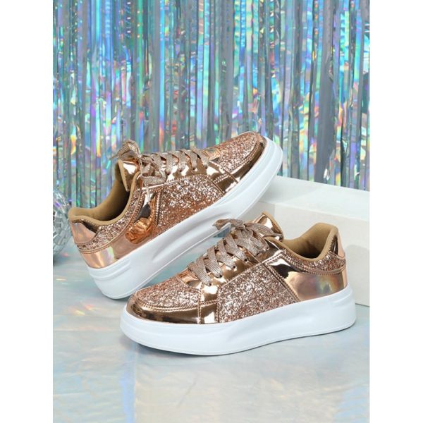 Street Plain Non-Slip Lace-Up Flat Heel Skate Shoes Split Joint - Image 10