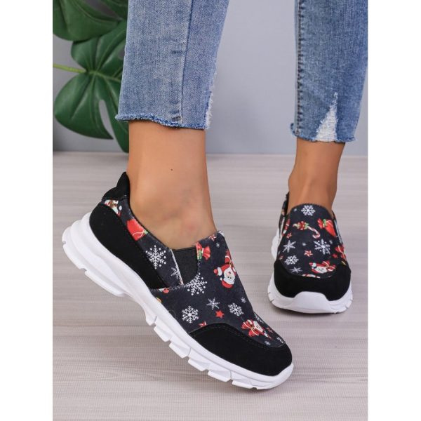 Sports Color Block Wearable Slip On Flat Heel Slip On Printing - Image 2