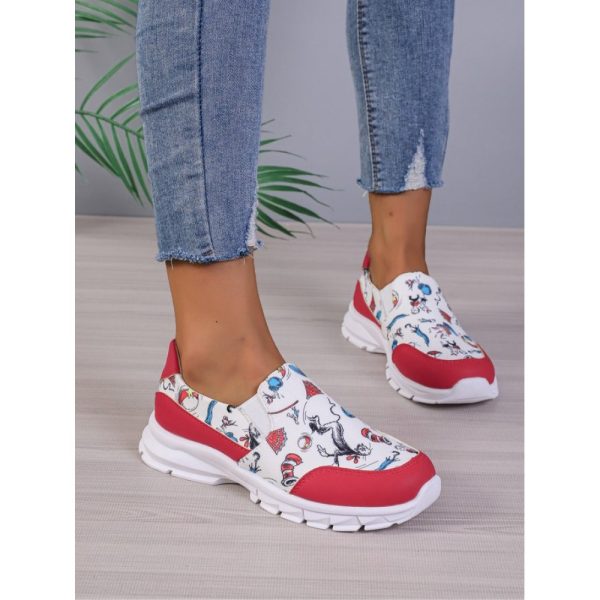 Sports Color Block Wearable Slip On Flat Heel Slip On Printing - Image 11