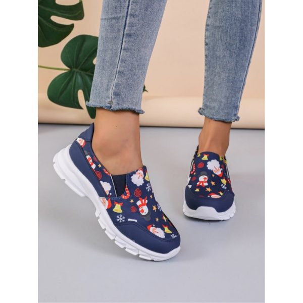 Sports Color Block Wearable Slip On Flat Heel Slip On Printing - Image 13