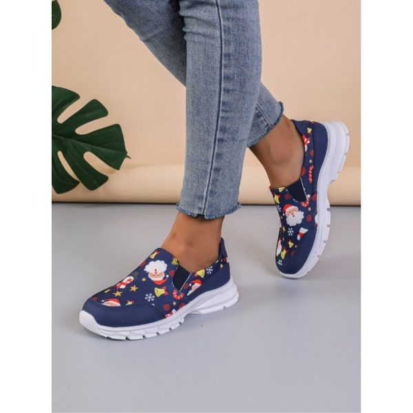 Sports Color Block Wearable Slip On Flat Heel Slip On Printing - Image 16