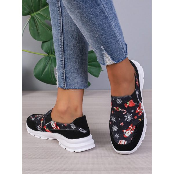Sports Color Block Wearable Slip On Flat Heel Slip On Printing - Image 4