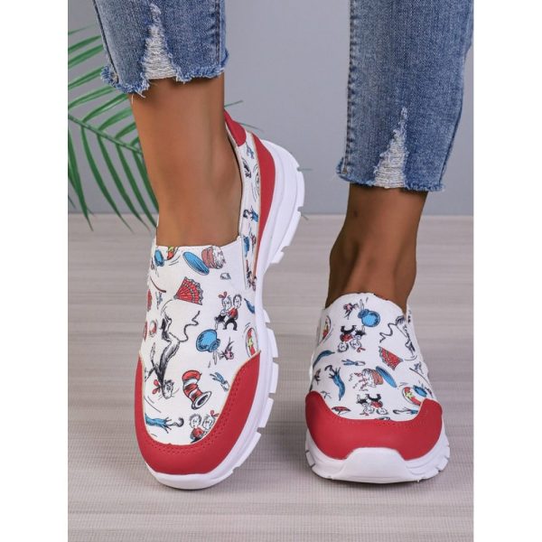 Sports Color Block Wearable Slip On Flat Heel Slip On Printing - Image 7