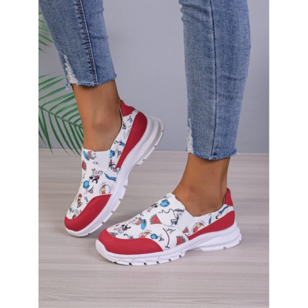 Sports Color Block Wearable Slip On Flat Heel Slip On Printing - Image 10