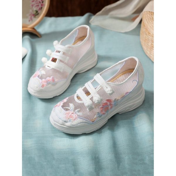 Breathable Mesh Floral Embroidery Casual Shoes - Image 6