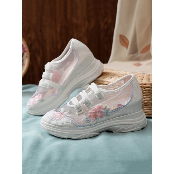 Breathable Mesh Floral Embroidery Casual Shoes - Image 7