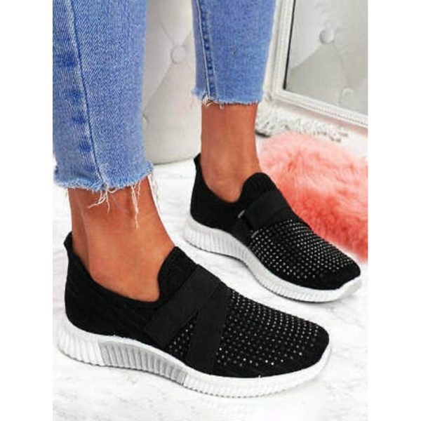 Rhinestone Flyknit Breathable Upper Sneakers - Image 22