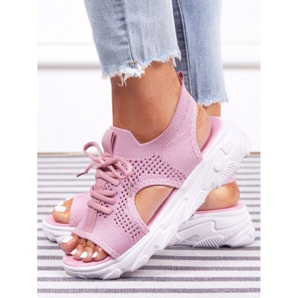 Breathable Hollow Out Lace Up Front Slip On Sports Sandals - Image 15