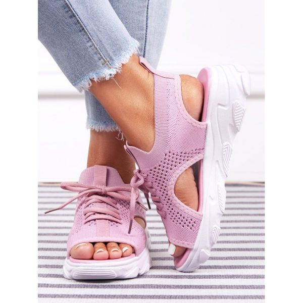 Breathable Hollow Out Lace Up Front Slip On Sports Sandals - Image 17