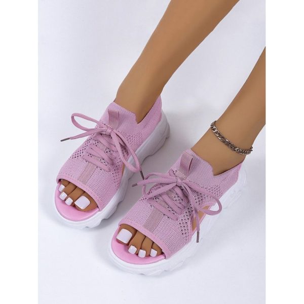 Breathable Hollow Out Lace Up Front Slip On Sports Sandals - Image 20