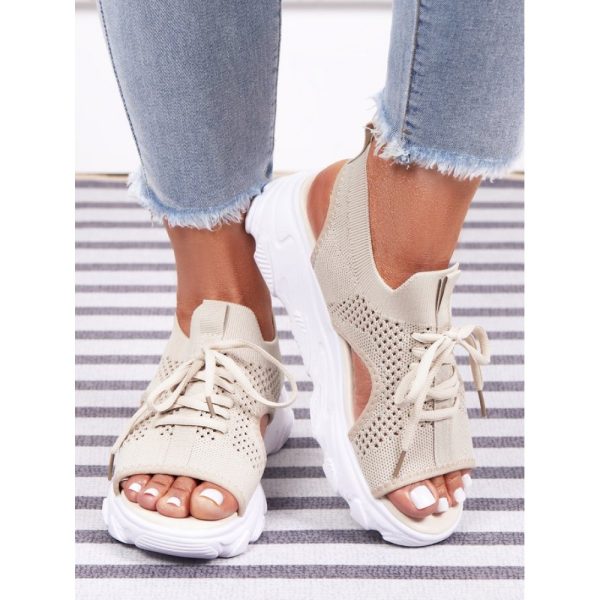 Breathable Hollow Out Lace Up Front Slip On Sports Sandals - Image 3