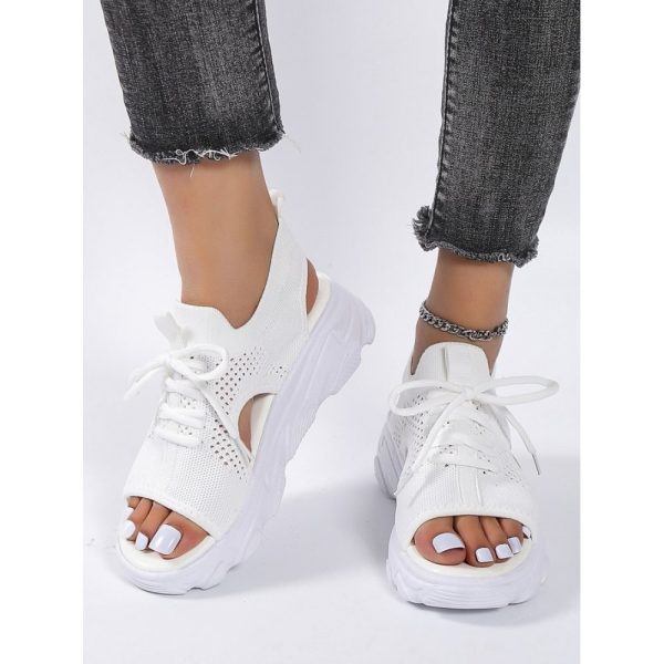 Breathable Hollow Out Lace Up Front Slip On Sports Sandals - Image 24