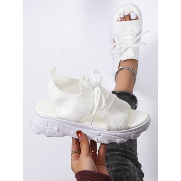 Breathable Hollow Out Lace Up Front Slip On Sports Sandals - Image 28