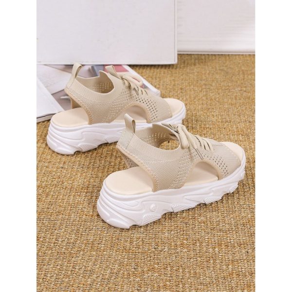 Breathable Hollow Out Lace Up Front Slip On Sports Sandals - Image 10