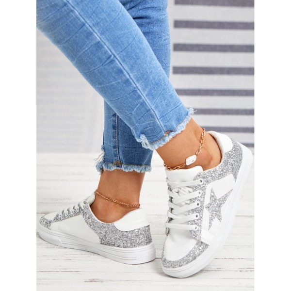 Silver Glitter Star Sneakers - Image 2