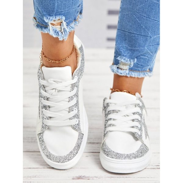 Silver Glitter Star Sneakers - Image 4