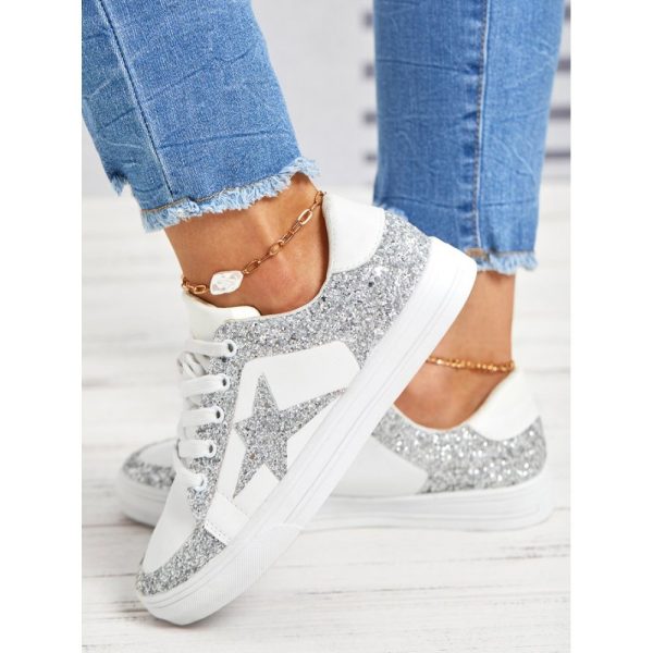 Silver Glitter Star Sneakers - Image 5