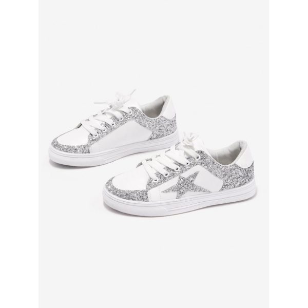 Silver Glitter Star Sneakers - Image 6