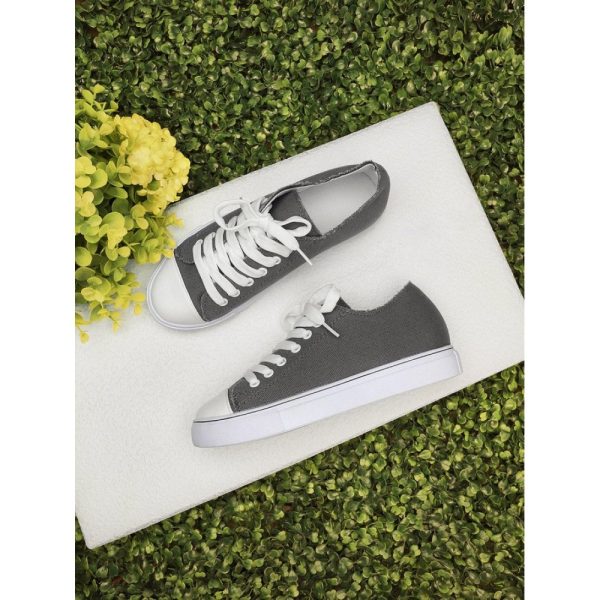 Women Breathable Flat Heel Canvas Lace-Up Shallow Shoes Casual EVA Canvas Shoes - Image 12