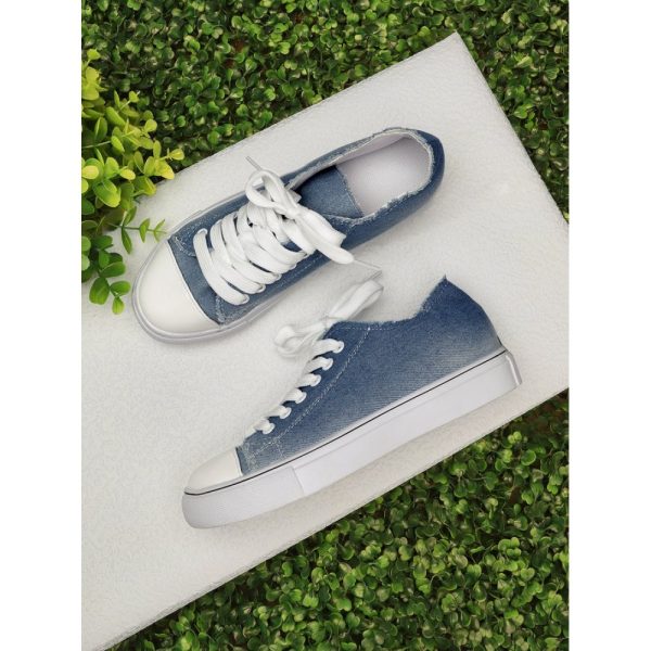 Women Breathable Flat Heel Canvas Lace-Up Shallow Shoes Casual EVA Canvas Shoes - Image 13