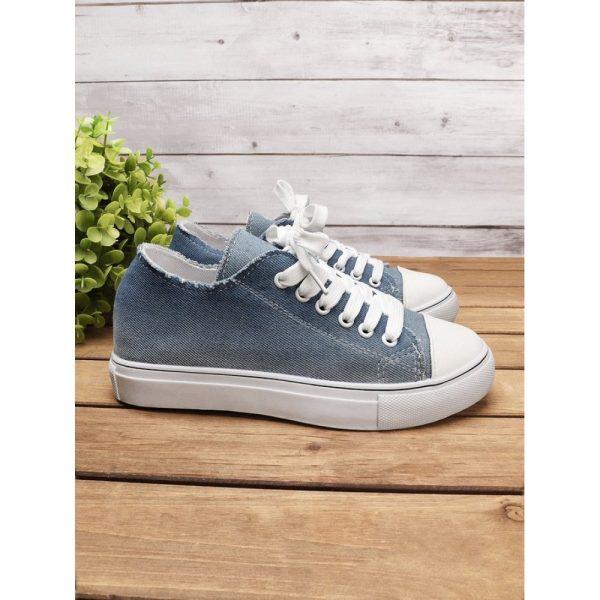 Women Breathable Flat Heel Canvas Lace-Up Shallow Shoes Casual EVA Canvas Shoes - Image 15
