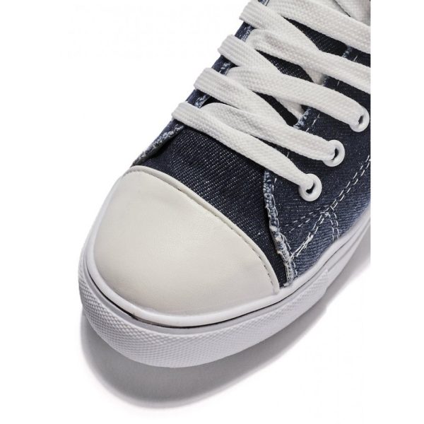 Women Breathable Flat Heel Canvas Lace-Up Shallow Shoes Casual EVA Canvas Shoes - Image 21