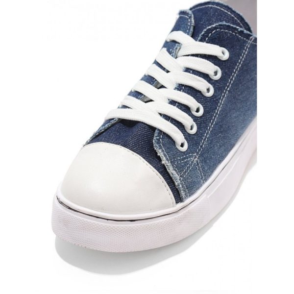 Women Breathable Flat Heel Canvas Lace-Up Shallow Shoes Casual EVA Canvas Shoes - Image 22