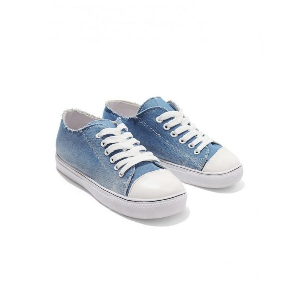 Women Breathable Flat Heel Canvas Lace-Up Shallow Shoes Casual EVA Canvas Shoes - Image 25