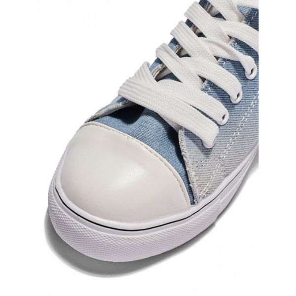 Women Breathable Flat Heel Canvas Lace-Up Shallow Shoes Casual EVA Canvas Shoes - Image 27