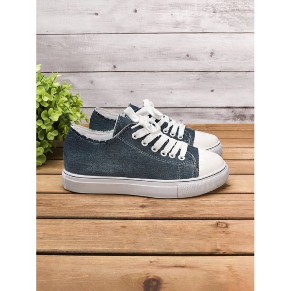 Women Breathable Flat Heel Canvas Lace-Up Shallow Shoes Casual EVA Canvas Shoes - Image 6