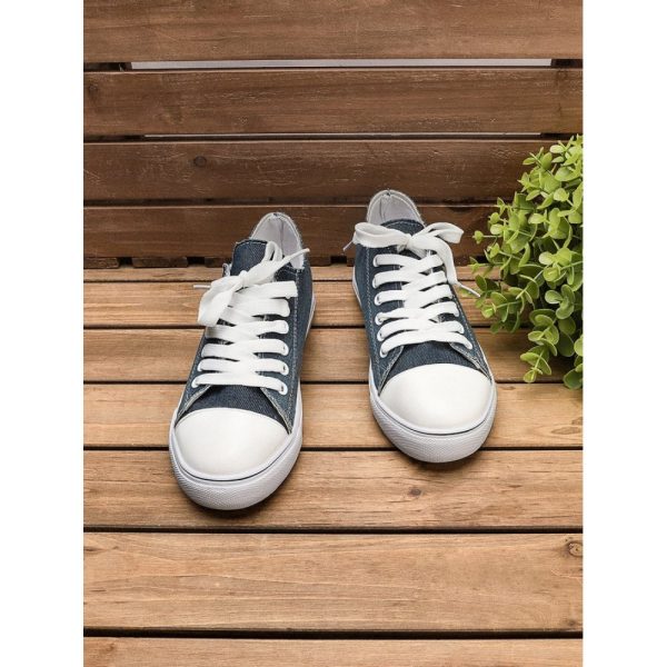 Women Breathable Flat Heel Canvas Lace-Up Shallow Shoes Casual EVA Canvas Shoes - Image 7