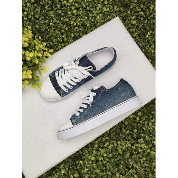 Women Breathable Flat Heel Canvas Lace-Up Shallow Shoes Casual EVA Canvas Shoes - Image 8