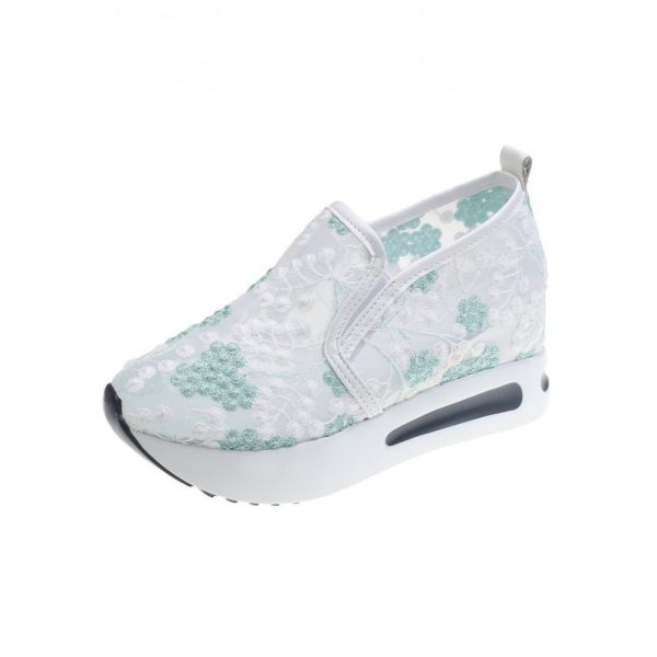 Floral Embroidery Breathable Sheer Mesh Sneakers - Image 14