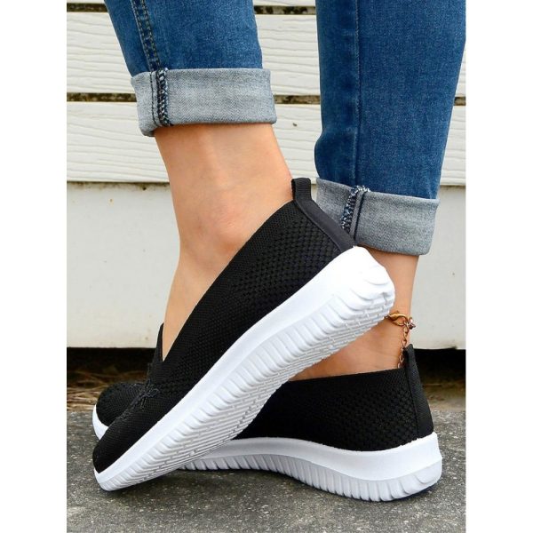 Sports Floral Breathable Slip On Flat Heel Fly Woven Shoes Embroidery - Image 24